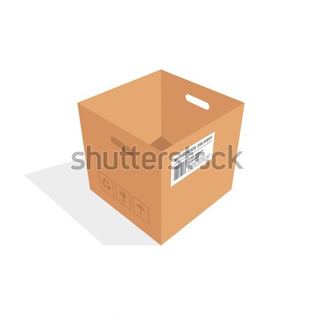 Izometrice cutie de carton ambalaje izolat proiect uimitor Imagine de stoc © user_11138126
