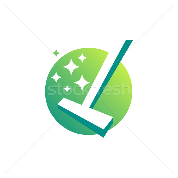 Czyszczenia usługi logo firmy projektu domu Zdjęcia stock © user_11138126