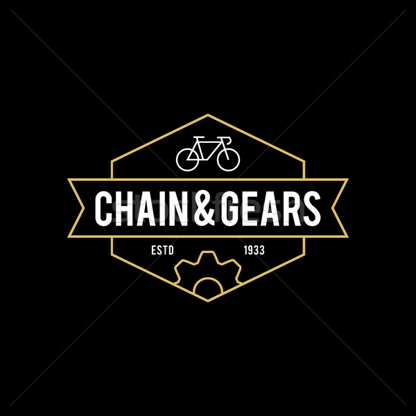 Retro Vintage Bicycle Labels and Badges. Simple Creative Design Stock photo © user_11138126