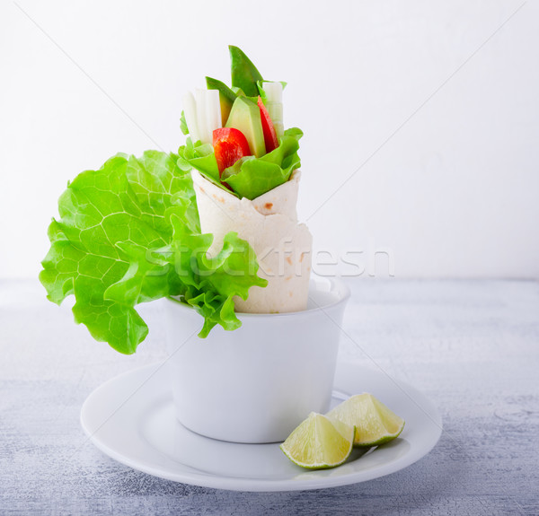 Vegetable wrap sandwiches Stock photo © user_11224430