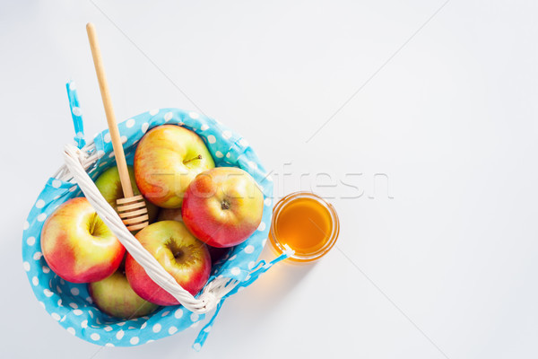 Apples, pomegranate and honey for Rosh Hashanah Stock photo © user_11224430