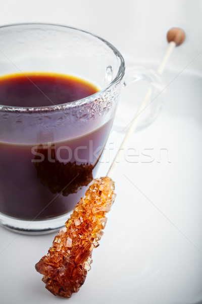 Tasse Kaffeetasse Kaffee Zucker Stick seicht Stock foto © user_11224430