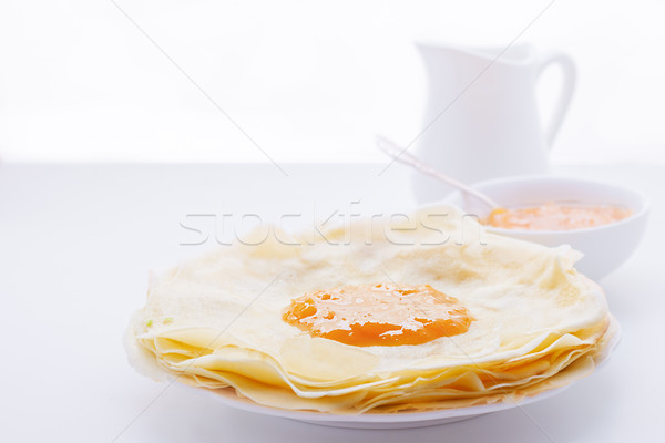 Crispy crepes with apricot jam Stock photo © user_11224430