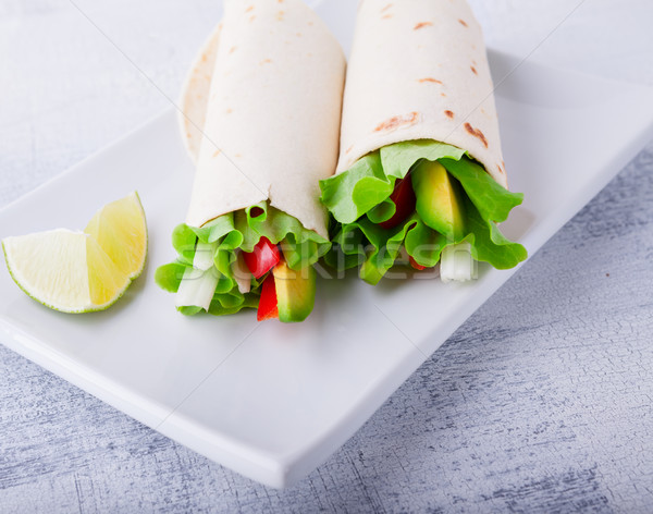 Vegetable wrap sandwiches Stock photo © user_11224430