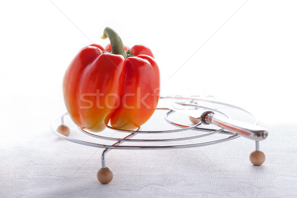 Fresh Vegetarian Food. Red Pepper on a white surface. Stock photo © user_11224430