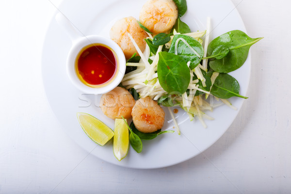Scallop Salad with greenery Stock photo © user_11224430
