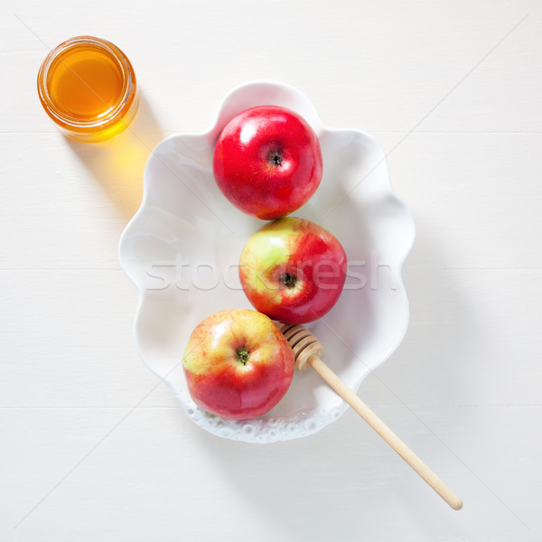 Apples, pomegranate and honey for Rosh Hashanah Stock photo © user_11224430