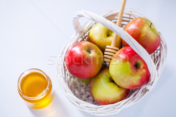 Apples, pomegranate and honey for Rosh Hashanah Stock photo © user_11224430