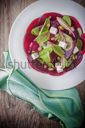 Ensalada remolacha queso de cabra queso placa almuerzo Foto stock © user_11224430