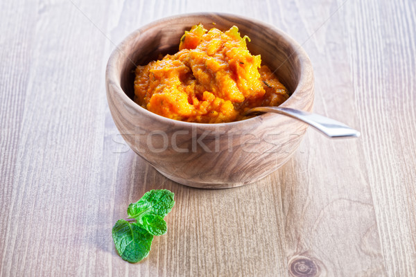 Pumpkin puree with greenery Stock photo © user_11224430