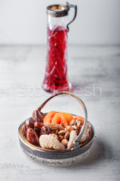 Mixture of dried fruits and nuts Stock photo © user_11224430