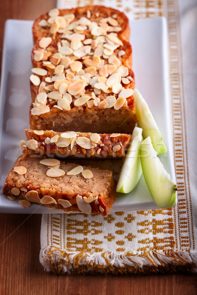 Apfel Kuchen Zimt Apfelkuchen Holztisch Essen Stock foto © user_11224430