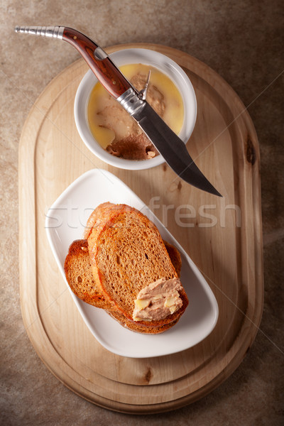 Stockfoto: Kip · lever · geserveerd · brood