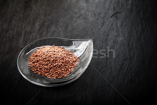 Flax seed in glass bowl  Stock photo © user_11224430
