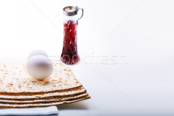 ünneplés zsidó húsvét bor tojás ünnep szimbólumok Stock fotó © user_11224430