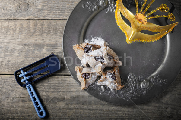 Stock photo: Jewish Pastry Hamantaschen on a table for Purim Holiday
