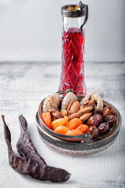 Mixture of dried fruits and nuts Stock photo © user_11224430