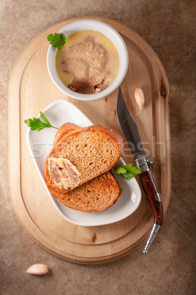 Huhn Leber Holz Oberfläche Tabelle Stock foto © user_11224430