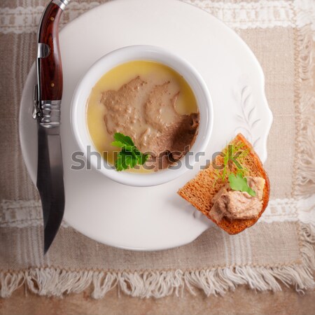 Kurczaka wątroba ceramiczne powierzchnia tabeli Zdjęcia stock © user_11224430
