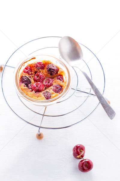 Foto stock: Delicioso · torta · mesa · blanco · frutas · cereza