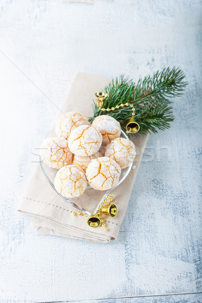 Stockfoto: Amandelen · cookies · houten · oppervlak · voedsel · winter