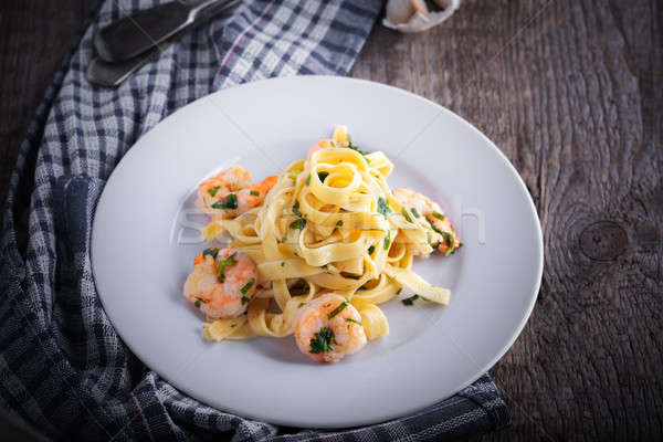 Pasta with shrimps  Stock photo © user_11224430