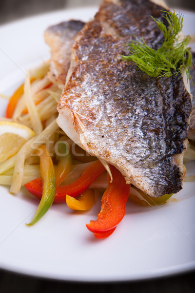 Fillet of sea bream with fennel and pepper Stock photo © user_11224430