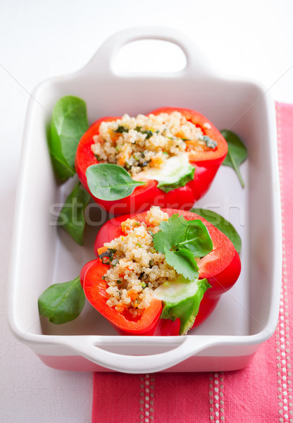 Stuffed red peppers Stock photo © user_11224430