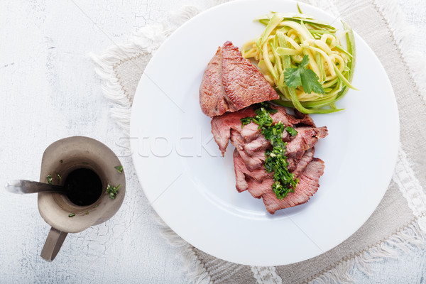 Zucchini pasta and meat Stock photo © user_11224430