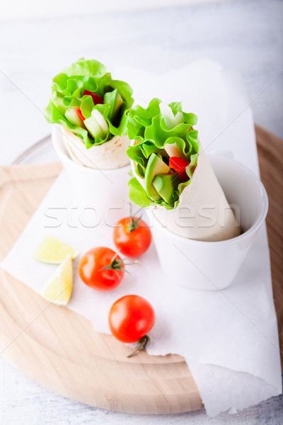 Vegetable wrap sandwiches Stock photo © user_11224430