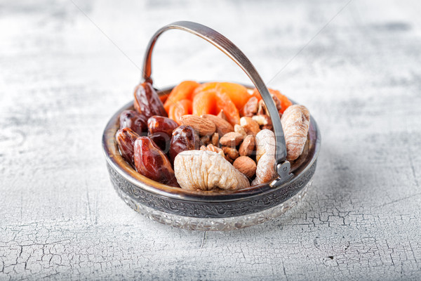 Mixture of dried fruits and nuts Stock photo © user_11224430