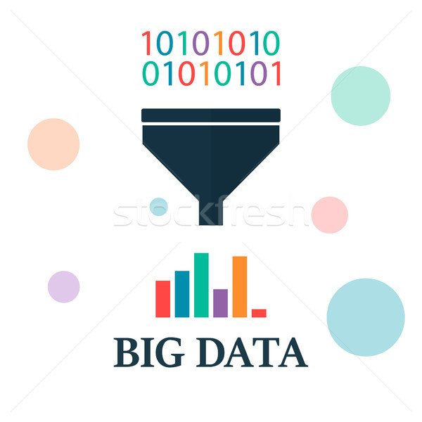 Big data analitics. Filter data. Processing find pattern technology. Information structure Stock photo © user_11397493