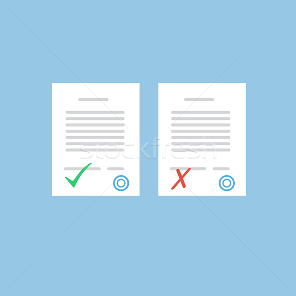 Document approve or not approve. Flat form icons Stock photo © user_11397493