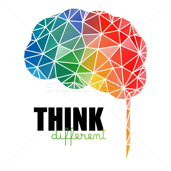 думать различный низкий красочный мозг изолированный Сток-фото © user_11397493
