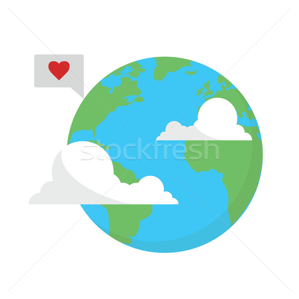 ストックフォト: 地球 · 雲 · メール · メッセージ · 愛