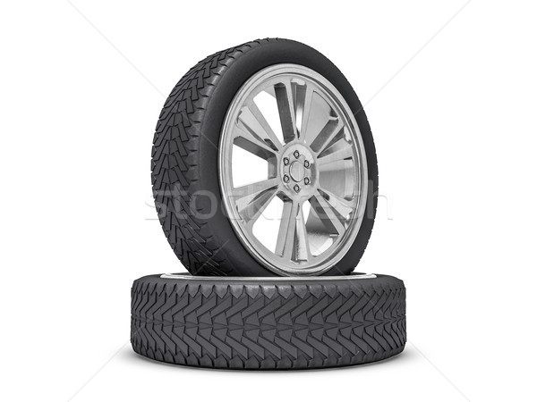 Stock photo: Winter set tires with hard protector. 3D