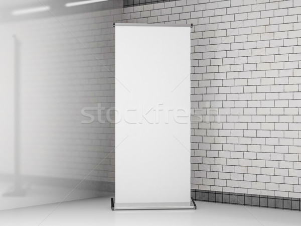 Stockfoto: Rollen · omhoog · banner · sjabloon · 3D