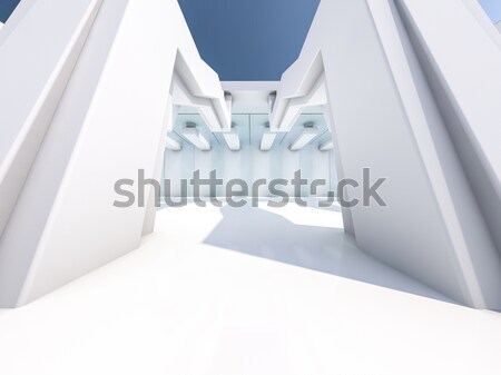 Gol alb interior 3D proiect Imagine de stoc © user_11870380