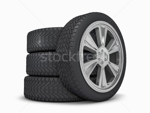 Winter set tires with hard protector. 3D Stock photo © user_11870380