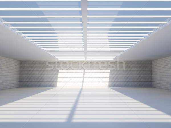 Sunny big open area with skylight. 3D. Stock photo © user_11870380