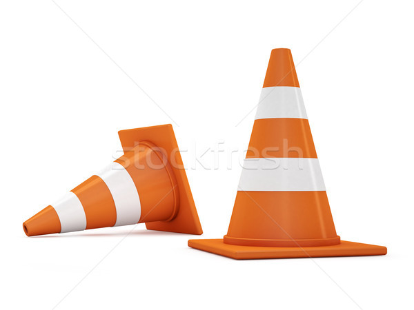 Stockfoto: Oranje · weg · 3D · bouw