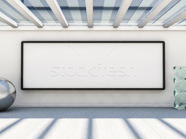 Blank picture frame on a wall, mock up. 3D Stock photo © user_11870380