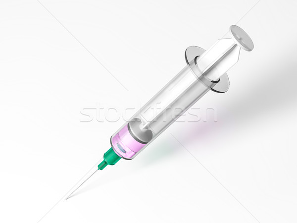 Syringe with liquid isolated on white background. 3D Stock photo © user_11870380