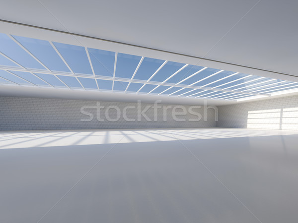 Stock photo: Sunny big open area with skylight. 3D.