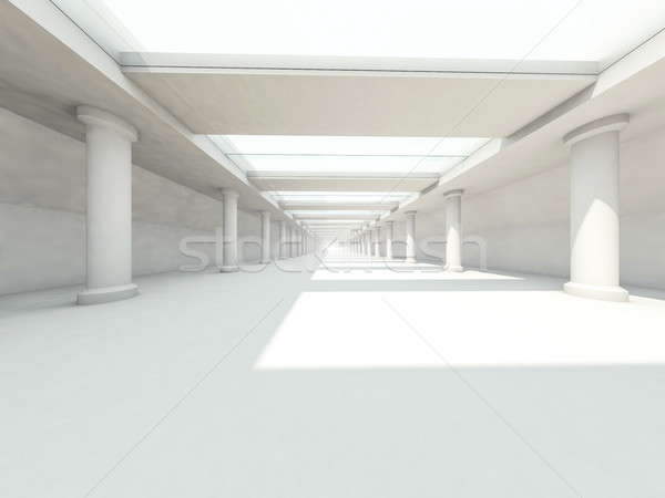 Streszczenie nowoczesna architektura pusty biały otwarte przestrzeni Zdjęcia stock © user_11870380