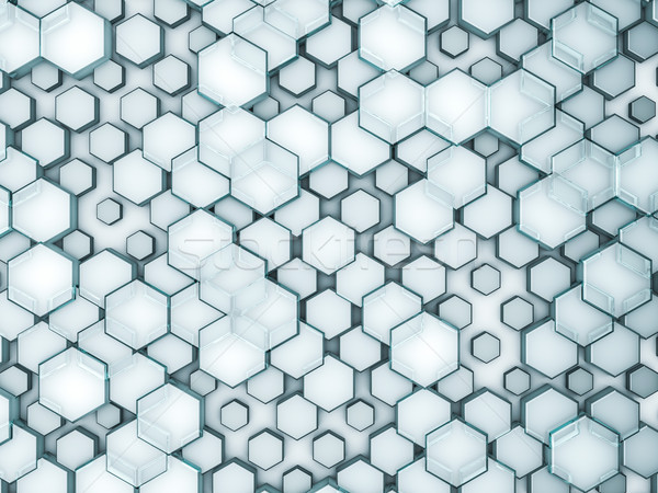Hexagon abstract glass background. 3D Stock photo © user_11870380
