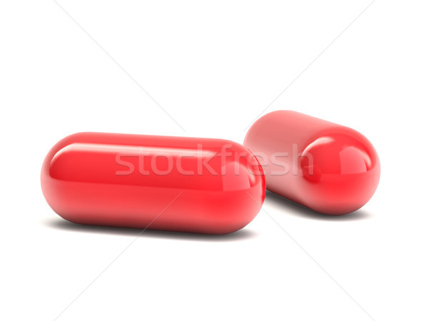 Tabletták kapszulák izolált fehér 3D renderelt kép Stock fotó © user_11870380