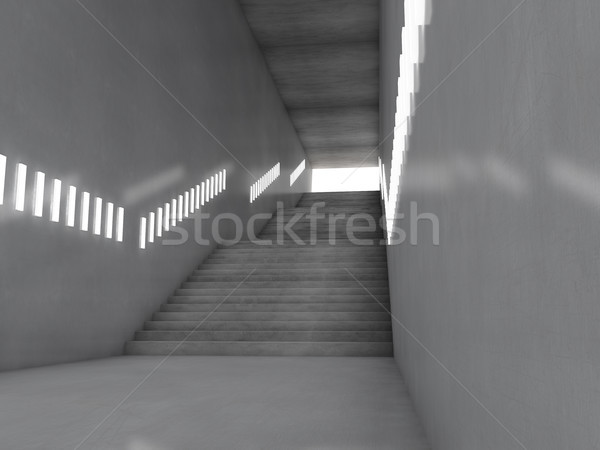 Architectural concept with stairs. 3D Stock photo © user_11870380