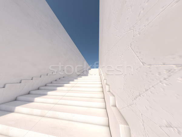  Architectural concept with stairs. 3D Stock photo © user_11870380