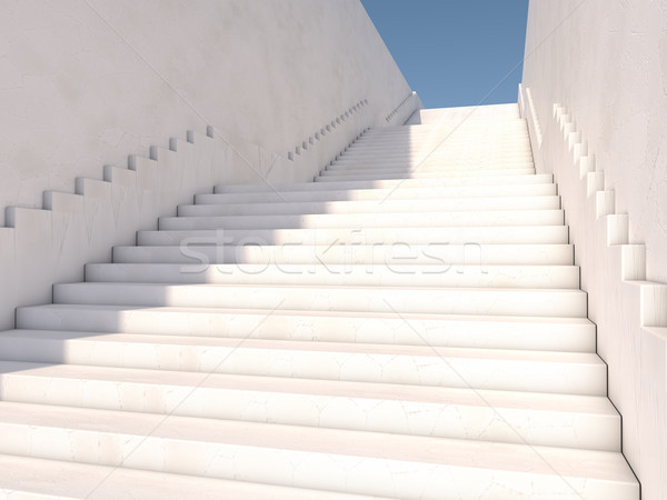  Architectural concept with stairs. 3D Stock photo © user_11870380